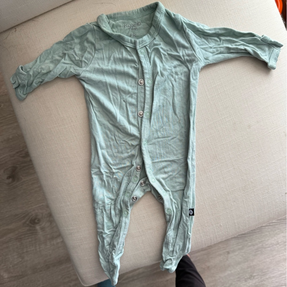 Kyte BABY Sage Green Kids Snap Footie